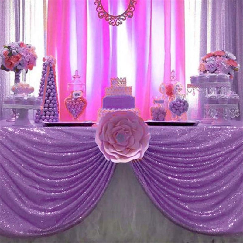 B.Cool B-COOL Lilac Sparkle Tablecloth Wedding Glitter Tablecloths Table Decorations 50x80Inch Wedding Tablecloths Cake Table Party Cloth for Anniversaries Any Festival - Image 3